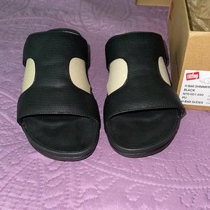 H-Bar Shimmerlizard Black sandals